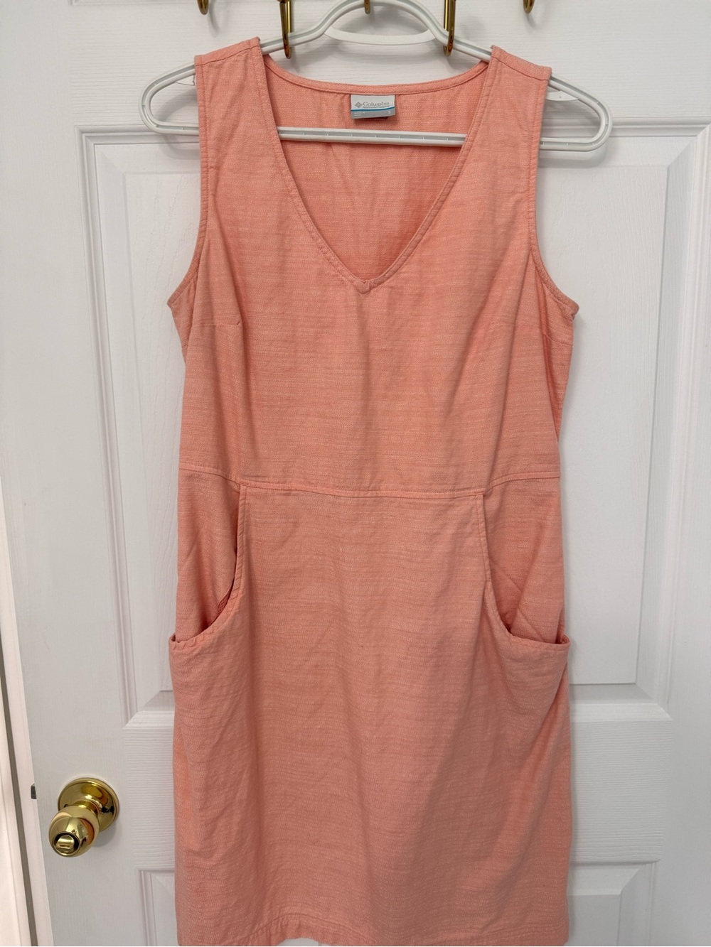 Columbia Organic Cotton Sleeveless Pocket Dress – Coral – Small